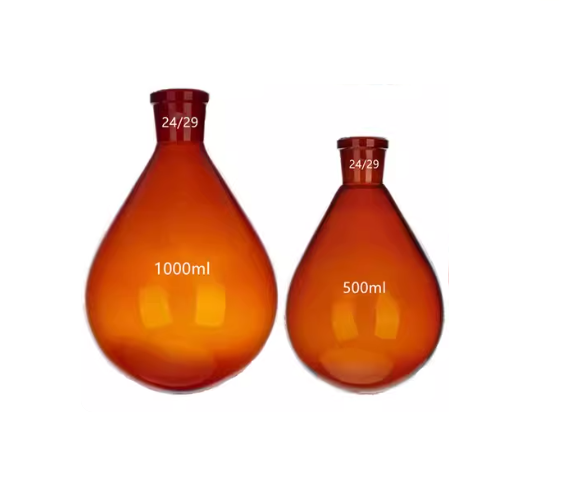 棕色茄形烧瓶 茶色旋蒸瓶 避光茄形瓶50/100/150/250/500/1000ml/19#/24#/29#