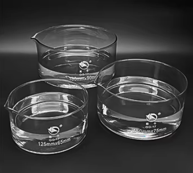 蜀牛玻璃结晶皿 60 80 100 120 180mm结晶皿加热溶解具嘴皿玻璃圆型