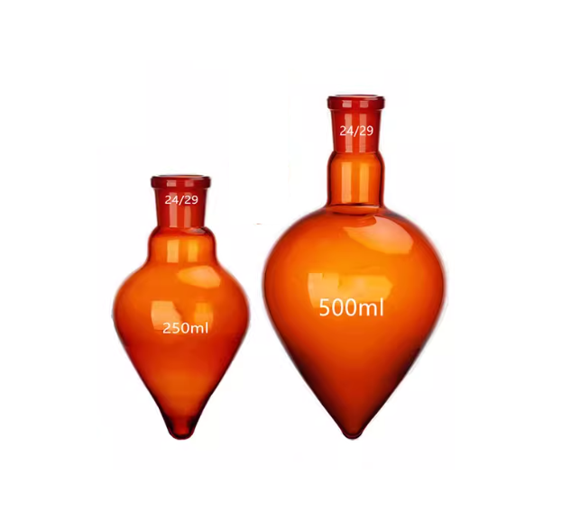 棕色梨形烧瓶梨形瓶100/150/250/500/1000ml/19#/24#实验室鸡心瓶