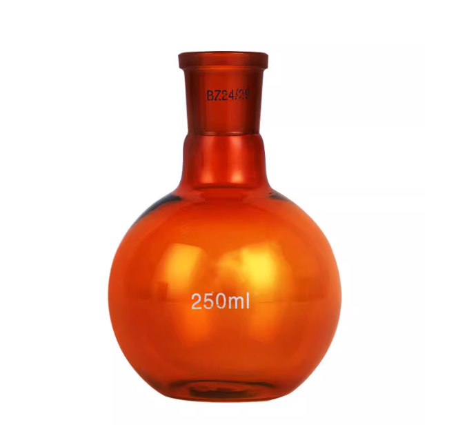 棕色平底烧瓶 高硼硅棕色单口烧瓶25 50 100 250 500 1000ml